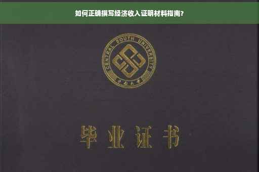 如何正确撰写经济收入证明材料指南？