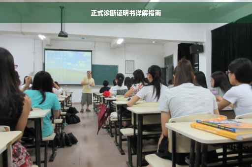 正式诊断证明书详解指南