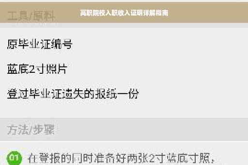高职院校入职收入证明详解指南