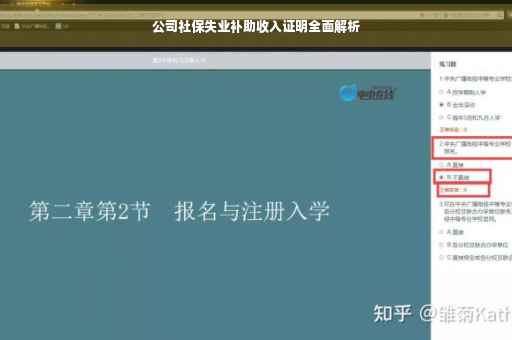 公司社保失业补助收入证明全面解析