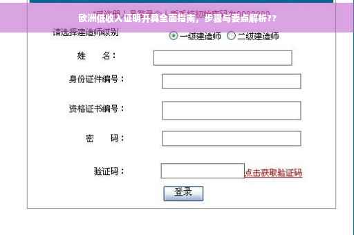欧洲低收入证明开具全面指南，步骤与要点解析??