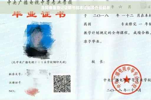 合同备案登记证明书样本详解及作用解析