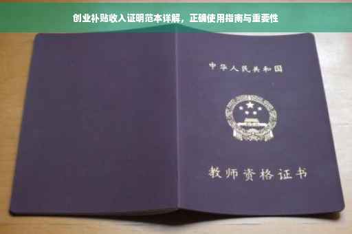 创业补贴收入证明范本详解，正确使用指南与重要性