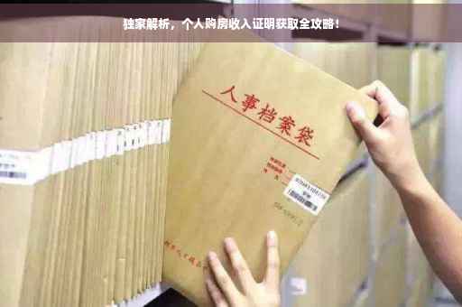 独家解析，个人购房收入证明获取全攻略！