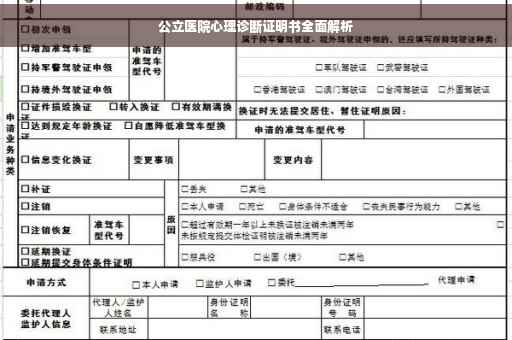 公立医院心理诊断证明书全面解析