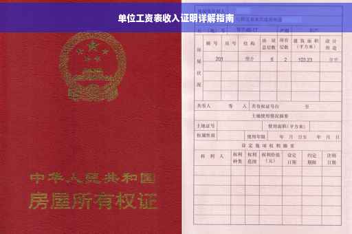 单位工资表收入证明详解指南