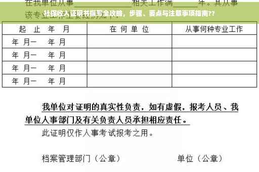 社保收入证明书撰写全攻略，步骤、要点与注意事项指南??