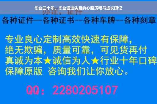 毕业三十年，毕业证遗失后的心路历程与成长印记