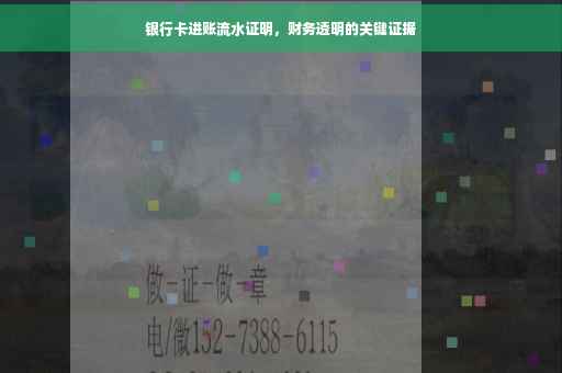 银行卡进账流水证明，财务透明的关键证据