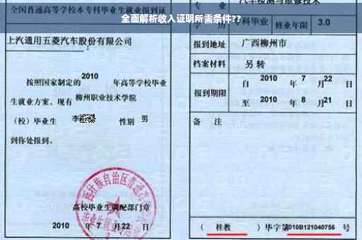 全面解析收入证明所需条件??