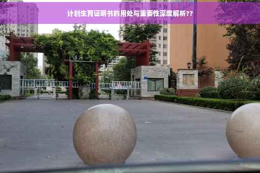计划生育证明书的用处与重要性深度解析??