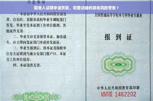 假收入证明申请贷款，犯罪边缘的游走风险警告 ?