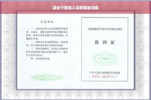 退休干部收入证明模板详解