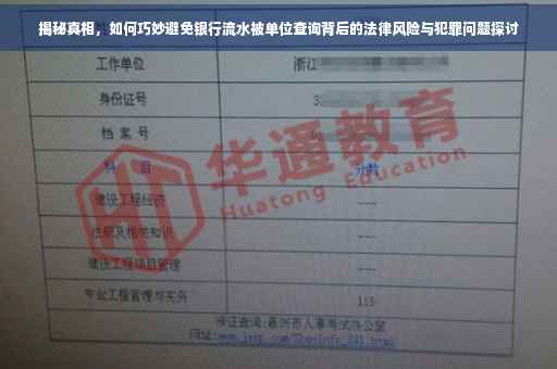 揭秘真相，如何巧妙避免银行流水被单位查询背后的法律风险与犯罪问题探讨