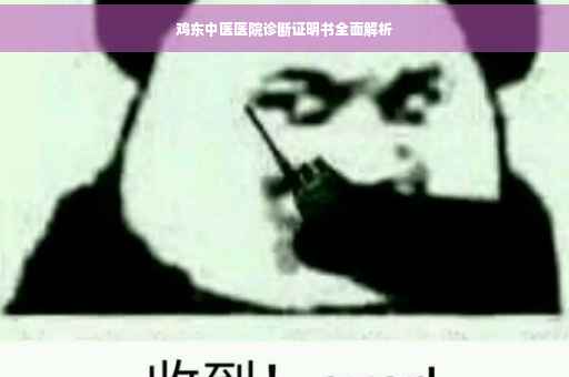 鸡东中医医院诊断证明书全面解析