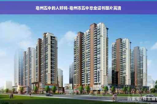 亳州五中的人好吗-亳州市五中毕业证书图片高清