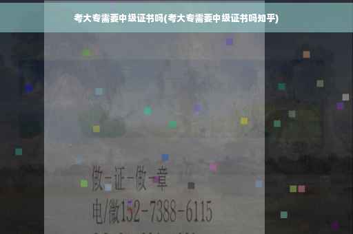 考大专需要中级证书吗(考大专需要中级证书吗知乎)