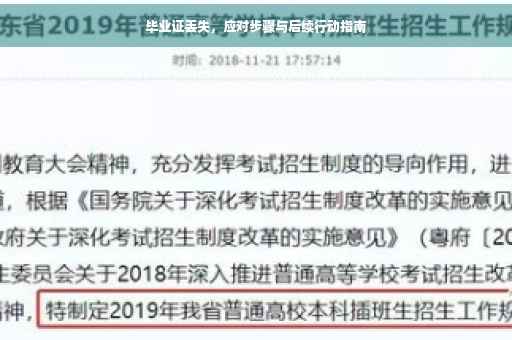 毕业证丢失，应对步骤与后续行动指南