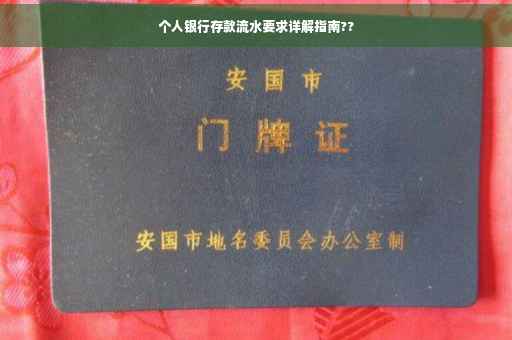 个人银行存款流水要求详解指南??