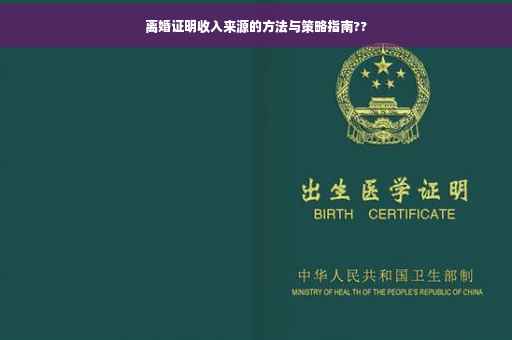 离婚证明收入来源的方法与策略指南??