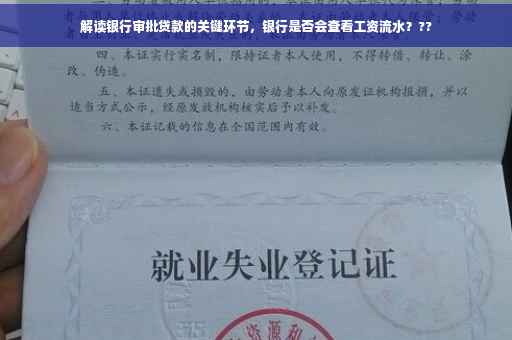 解读银行审批贷款的关键环节，银行是否会查看工资流水？??