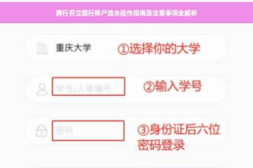 跨行开立银行账户流水操作指南及注意事项全解析