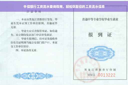 中信银行工资流水查询指南，轻松获取你的工资流水信息