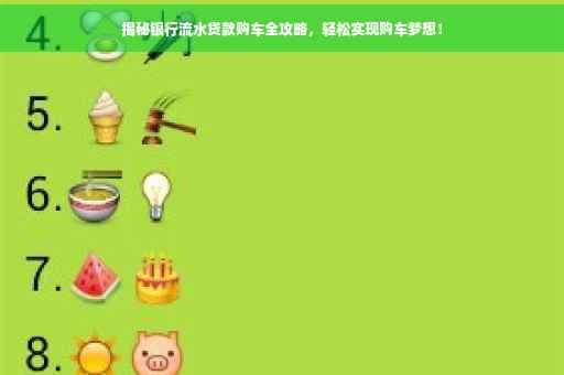 揭秘银行流水贷款购车全攻略，轻松实现购车梦想！