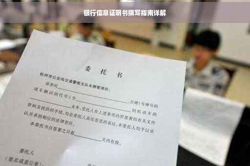 银行信息证明书撰写指南详解