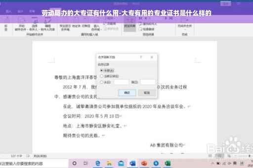 劳动局办的大专证有什么用-大专有用的专业证书是什么样的