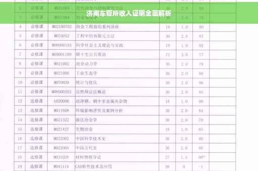 济南车管所收入证明全面解析