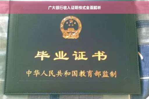 广大银行收入证明格式全面解析
