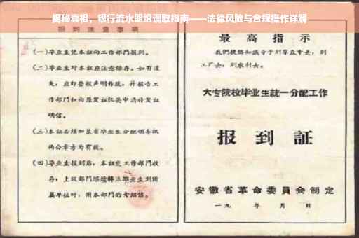 揭秘真相，银行流水明细调取指南——法律风险与合规操作详解