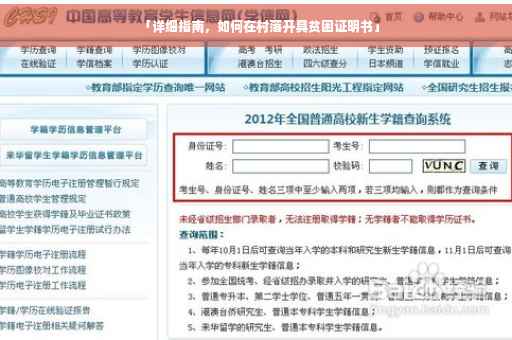 「详细指南，如何在村落开具贫困证明书」