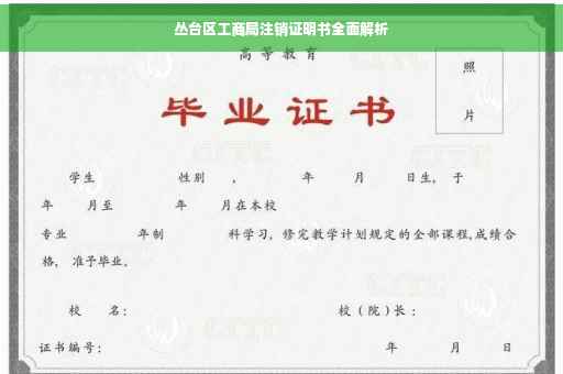 丛台区工商局注销证明书全面解析