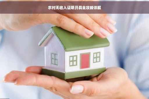 农村无收入证明开具全攻略详解