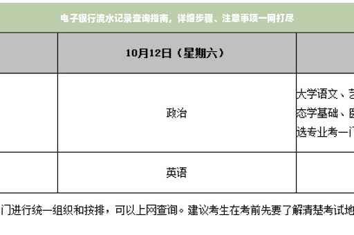 电子银行流水记录查询指南，详细步骤、注意事项一网打尽
