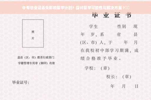 中专毕业证丢失影响留学计划？探讨留学可能性与解决方案 ?⚡️
