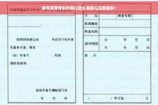 摇号买房背后的银行流水真相与深度解析?