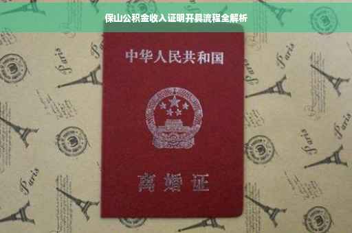 保山公积金收入证明开具流程全解析