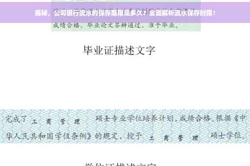 揭秘，公司银行流水的保存期限是多久？全面解析流水保存时限！