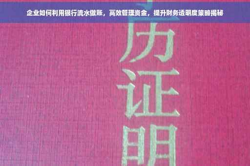 企业如何利用银行流水做账，高效管理资金，提升财务透明度策略揭秘