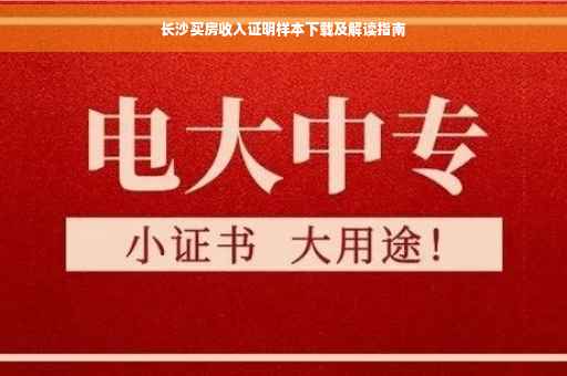 长沙买房收入证明样本下载及解读指南