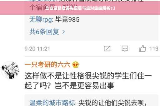 毕业证档案丢失后果与应对策略解析?✨
