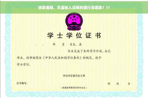 独家揭秘，无需收入证明的银行是哪家？??