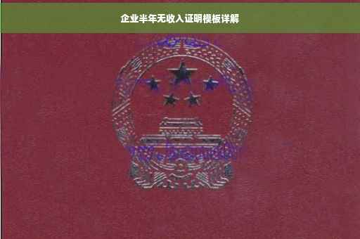 企业半年无收入证明模板详解