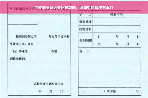 中专毕业证丢失补救攻略，政审中的解决方案??