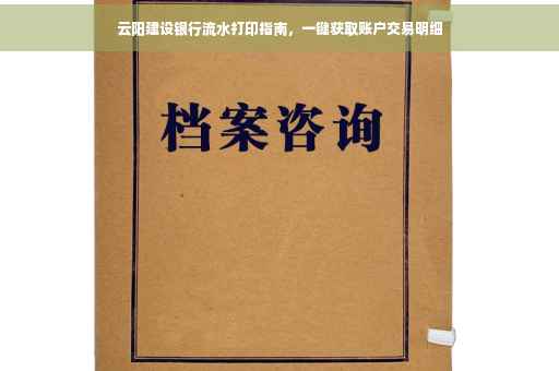 云阳建设银行流水打印指南，一键获取账户交易明细