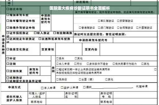 医院重大疾病诊断证明书全面解析