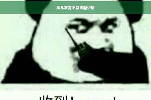 胎儿发育不良诊断证明